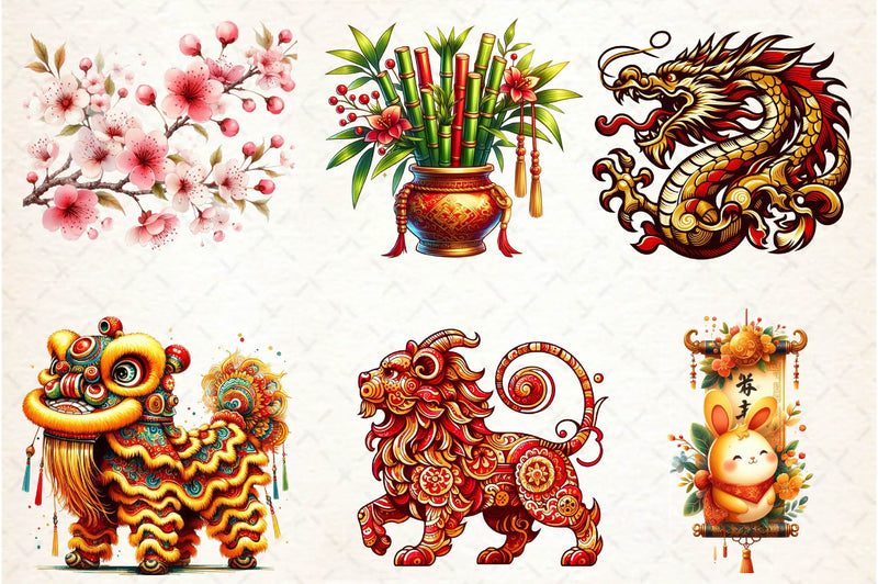 Chinese New Year Clipart Bundle - CraftNest - Digital Crafting and Art