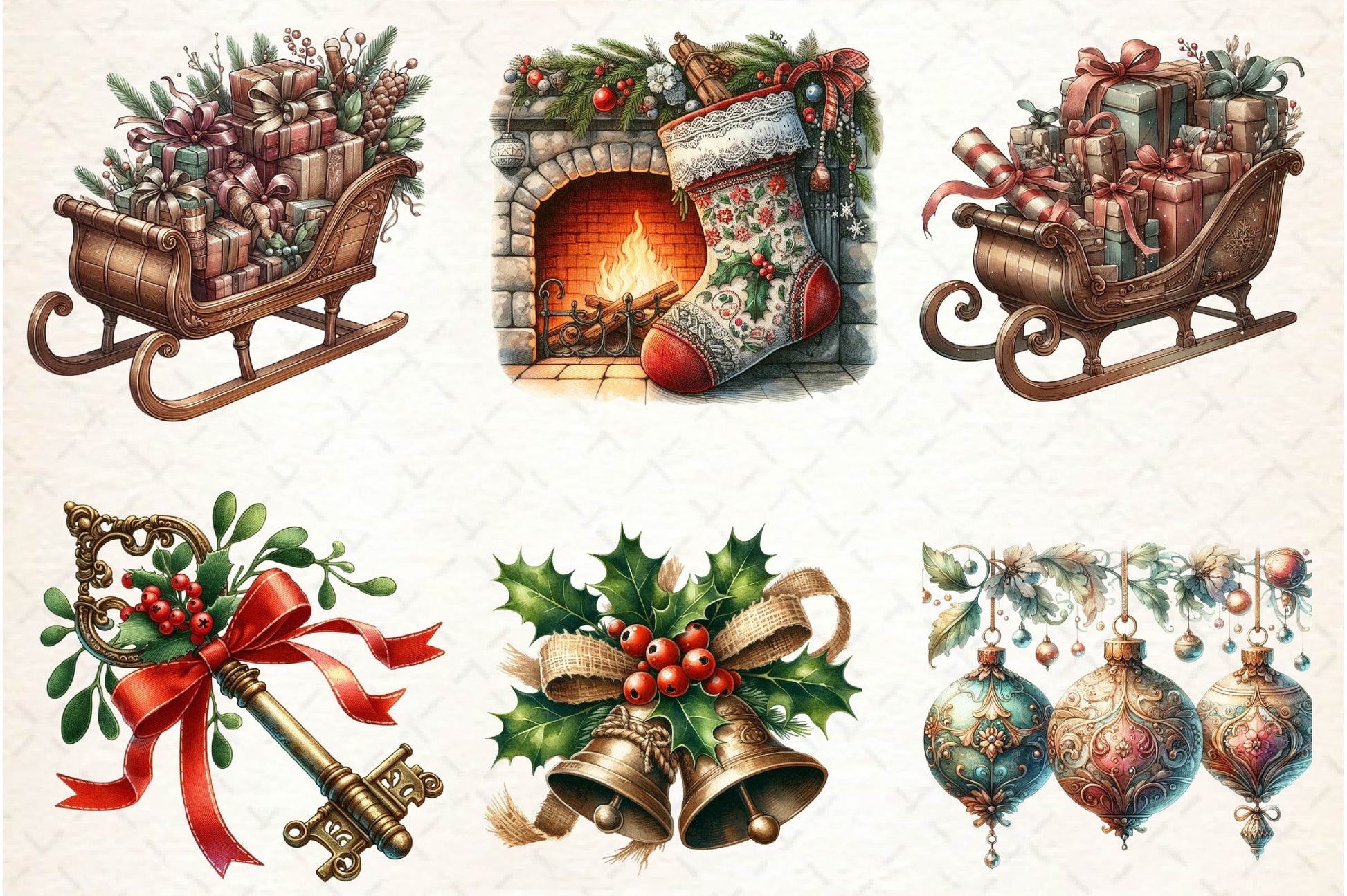 Christmas Antique Clipart Bundle - CraftNest - Digital Crafting and Art