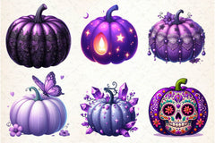 Violet Pumpkins Clipart Bundle - CraftNest - Digital Crafting and Art