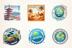 Passport Stamps Clipart Bundle - CraftNest - Digital Crafting and Art