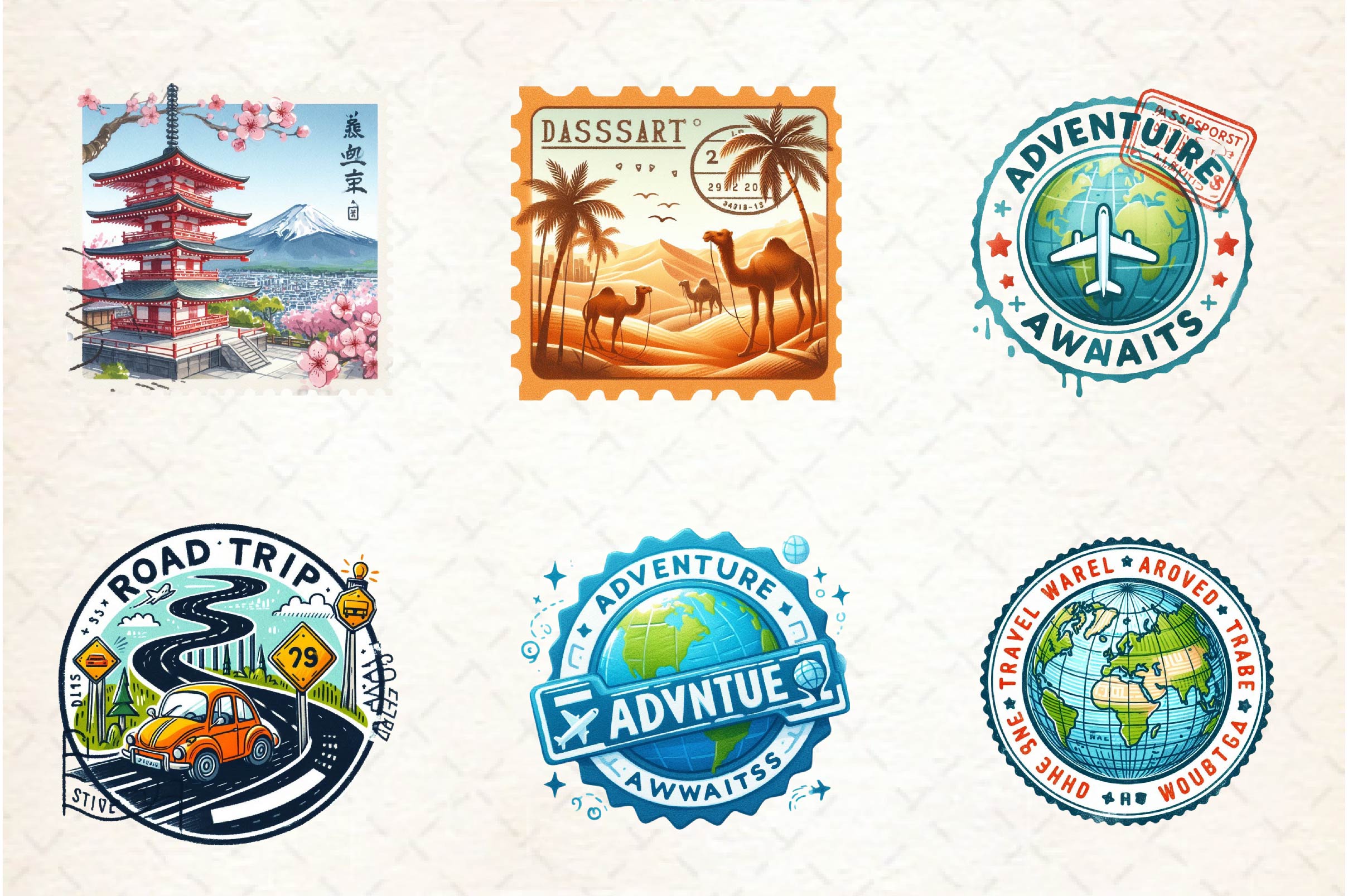 Passport Stamps Clipart Bundle - CraftNest - Digital Crafting and Art