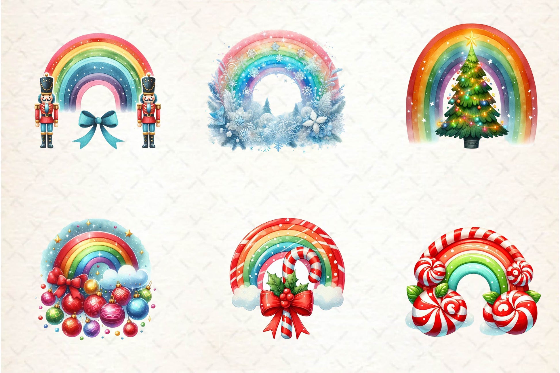 Christmas Rainbow Clipart Bundle - CraftNest - Digital Crafting and Art