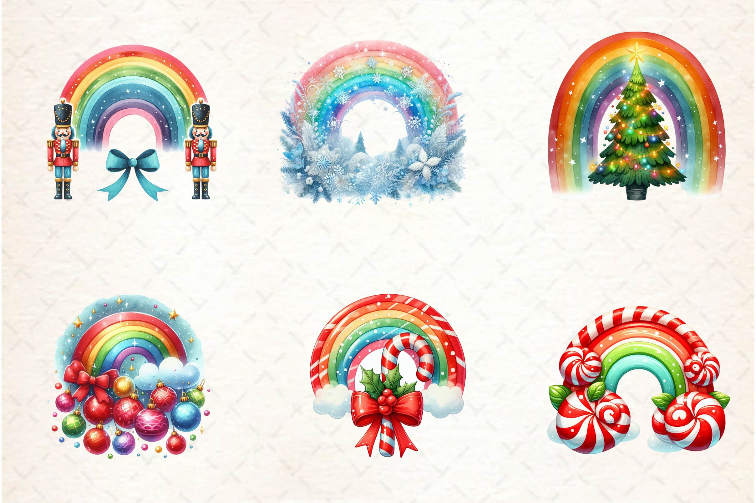 Christmas Rainbow Clipart Bundle - CraftNest - Digital Crafting and Art