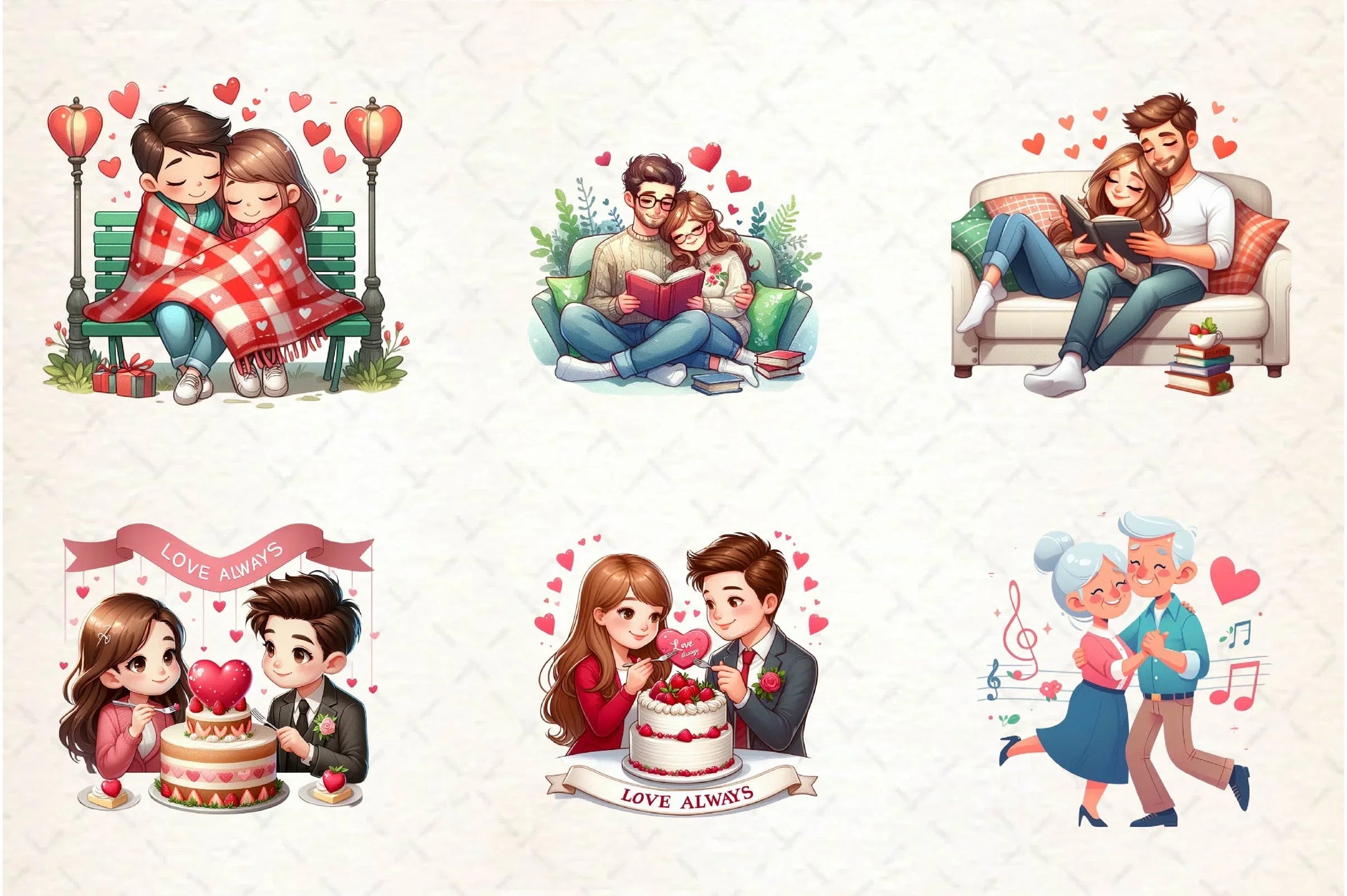 Old Couple Valentine's Day Clipart Bundle - CraftNest - Digital Crafting and Art