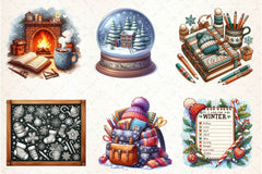 Cozy Winter Educational Clipart Bundle - CraftNest - Digital Crafting and Art