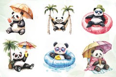 Funny Sunbathing Panda Clipart Bundle - CraftNest - Digital Crafting and Art