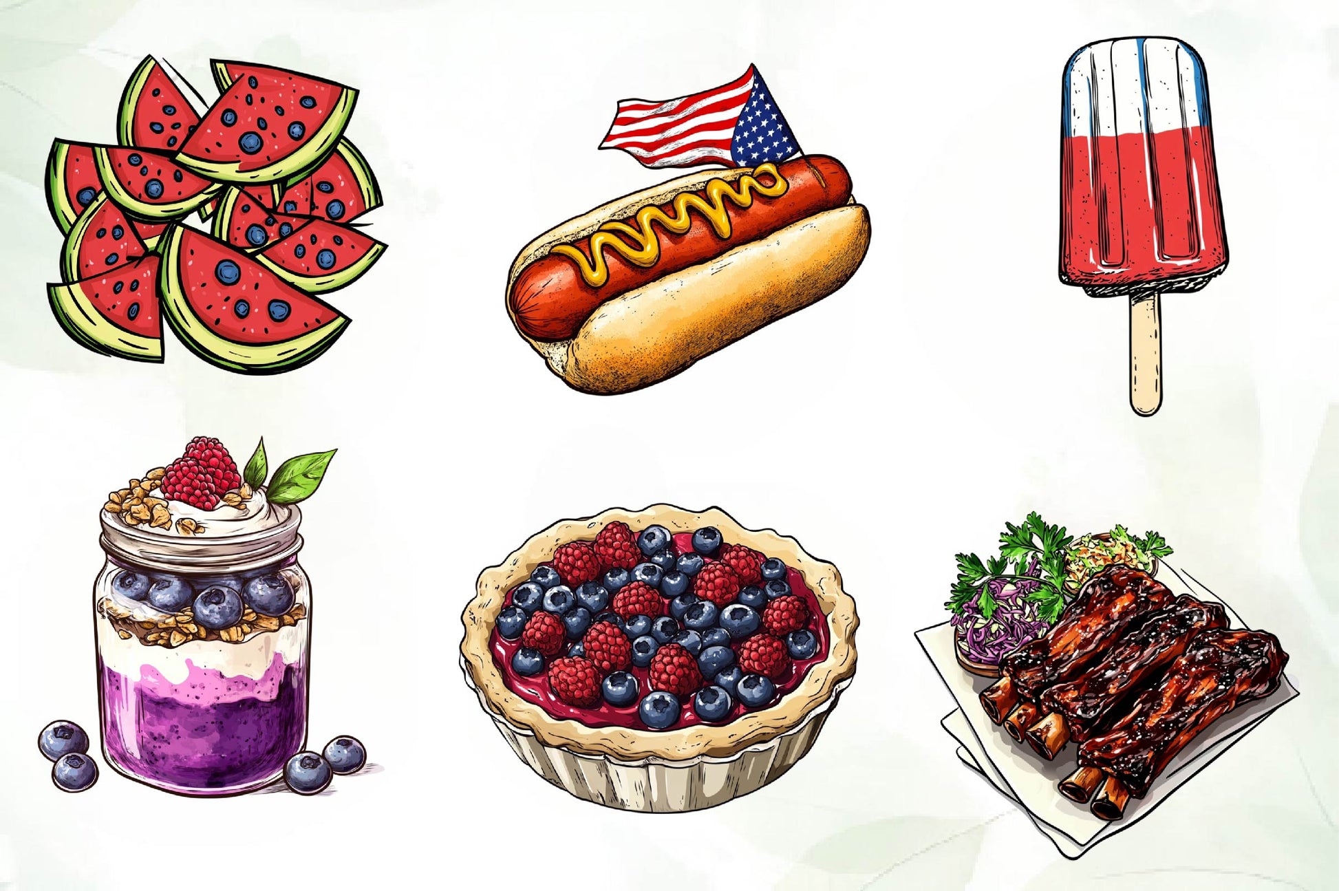 4th Of July Food Clipart Bundle - CraftNest - Digital Crafting and Art