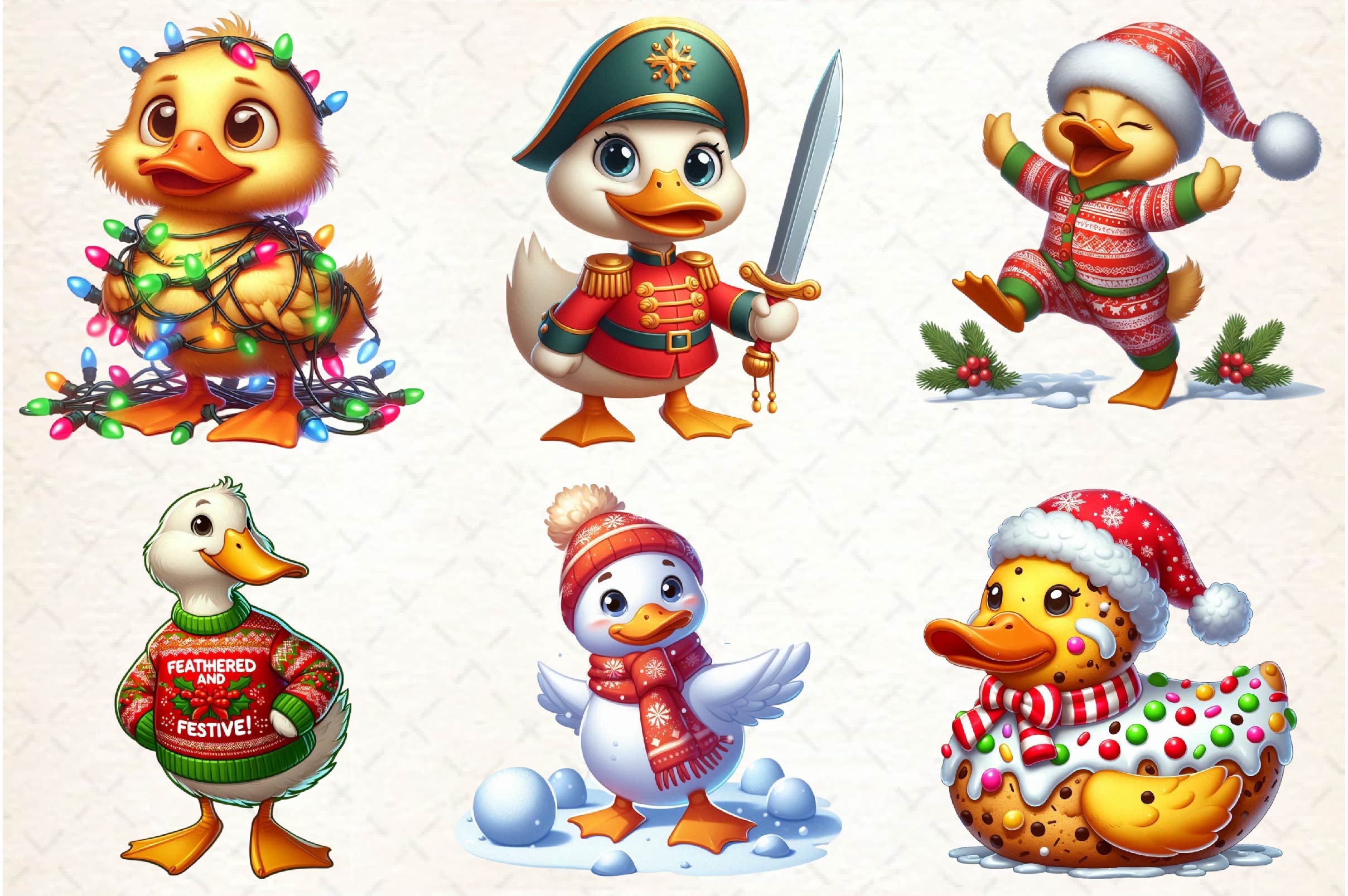 Funny Christmas Duck Clipart Bundle - CraftNest - Digital Crafting and Art