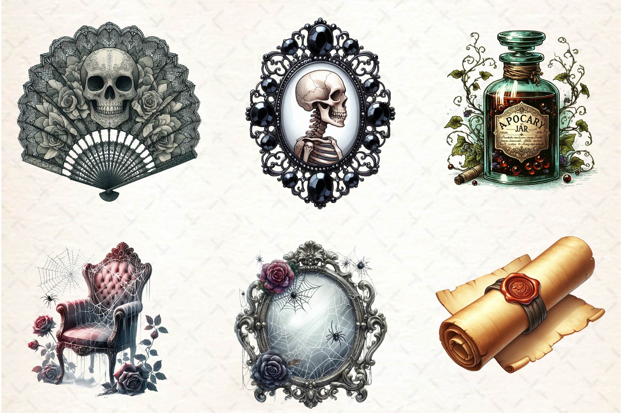 Antique Gothic Clipart Bundle - CraftNest - Digital Crafting and Art