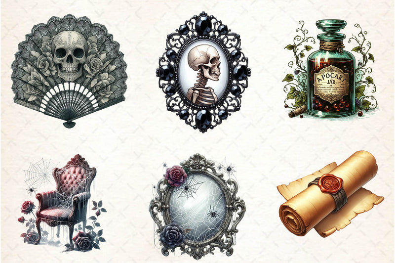 Antique Gothic Clipart Bundle - CraftNest - Digital Crafting and Art