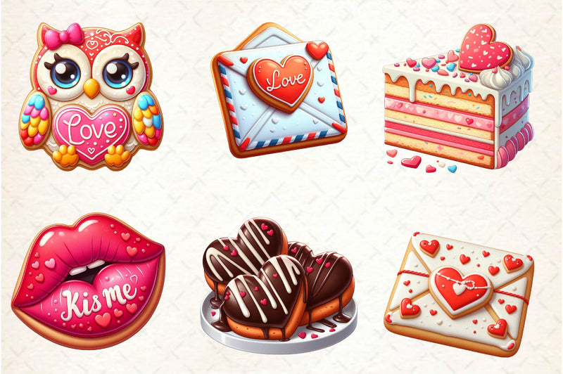 Valentine's Day Sugar Cookies Clipart Bundle - CraftNest - Digital Crafting and Art