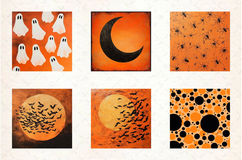 Orange And Black Halloween Background Clipart Bundle - CraftNest - Digital Crafting and Art