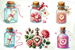 Love Bottle Valentines Day Clipart Bundle - CraftNest - Digital Crafting and Art