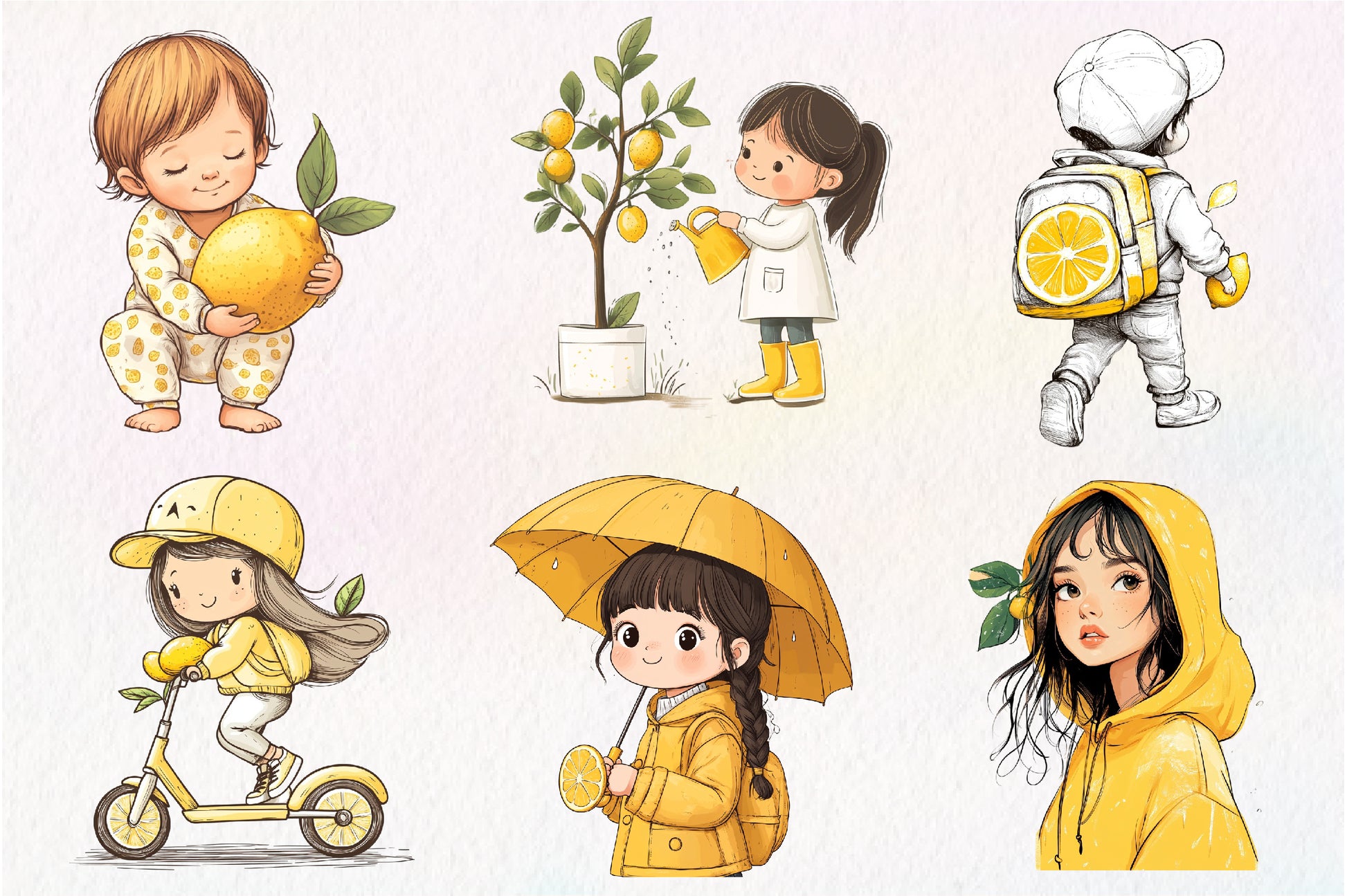 Lemon Kid Clipart Bundle - CraftNest - Digital Crafting and Art