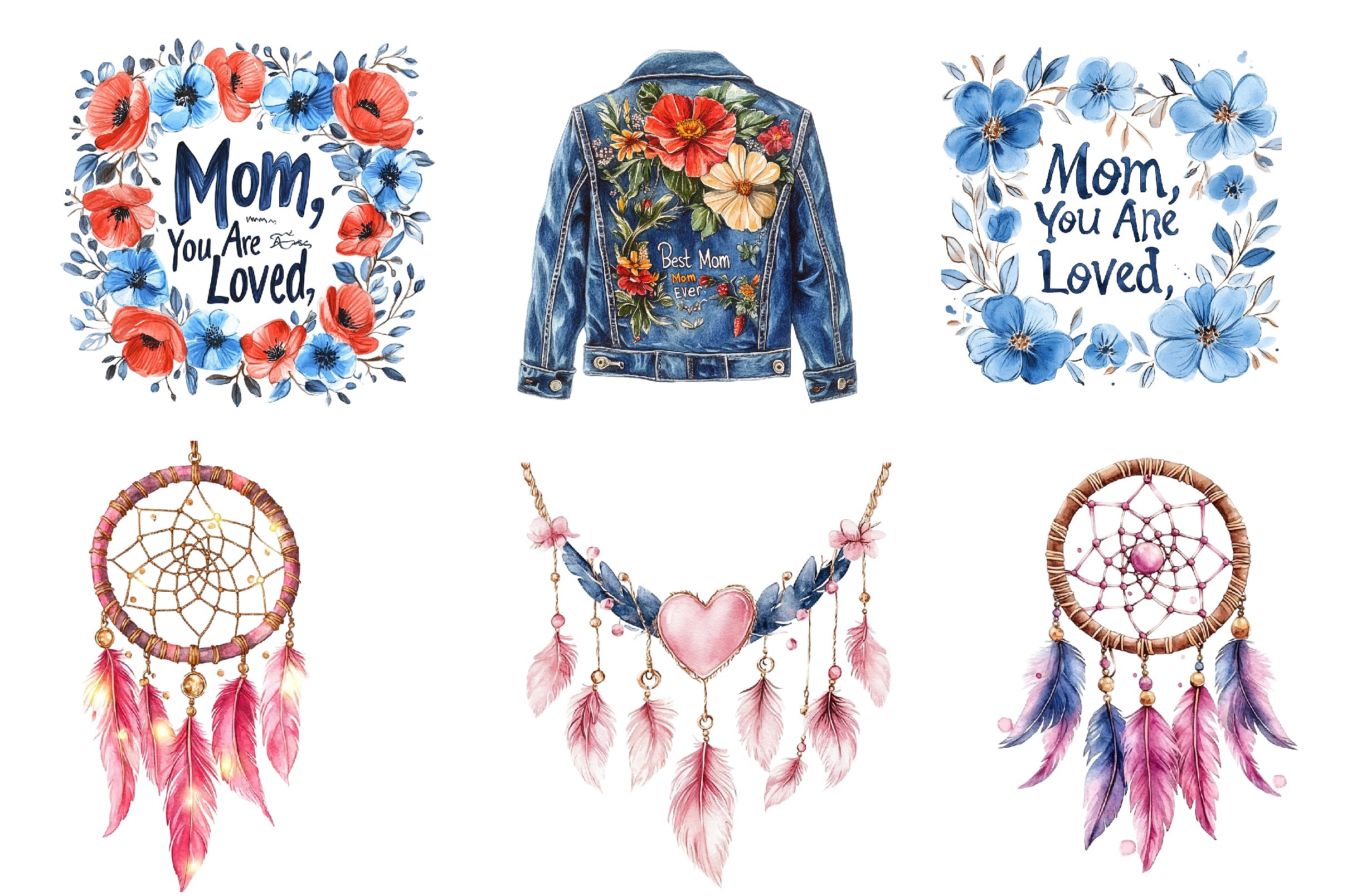 Denim Mothers Day Clipart Bundle - CraftNest - Digital Crafting and Art
