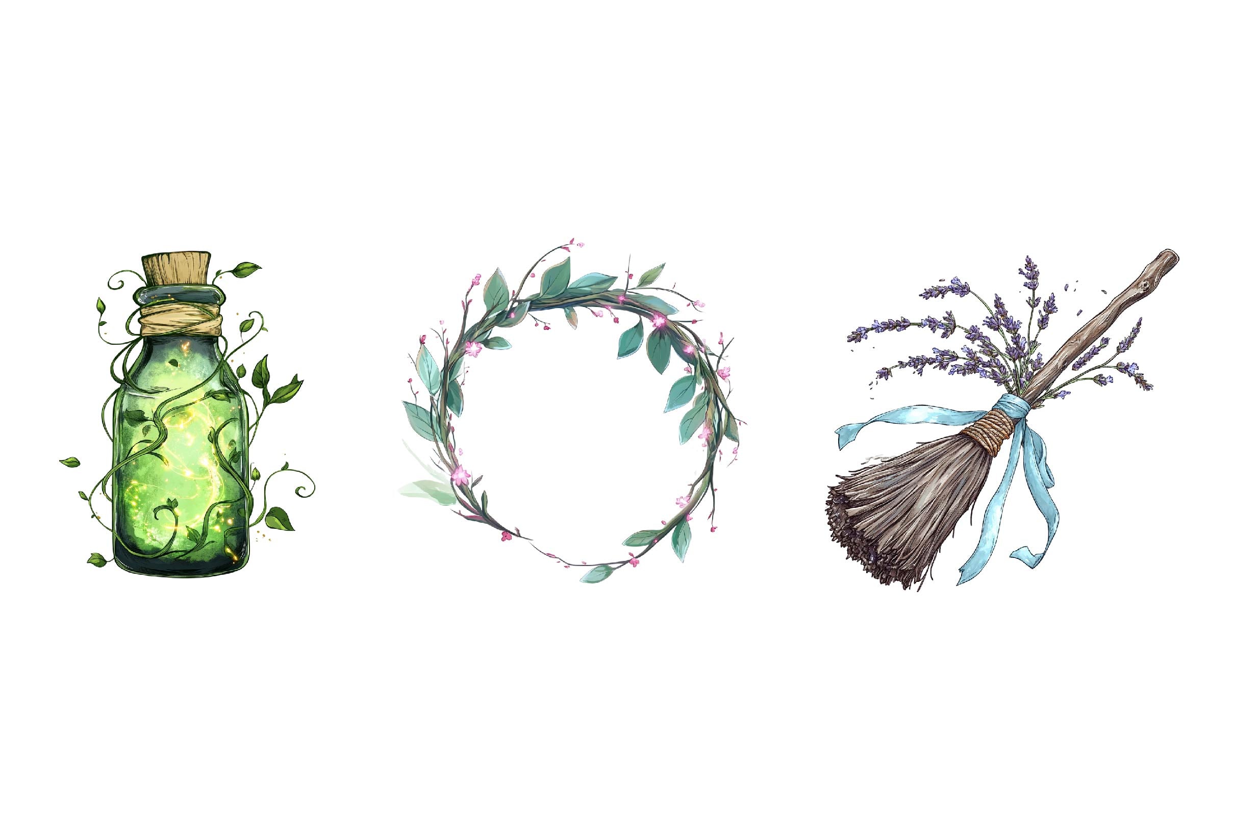 Magical Garden Purple Fairies Clipart Bundle - CraftNest - Digital Crafting and Art