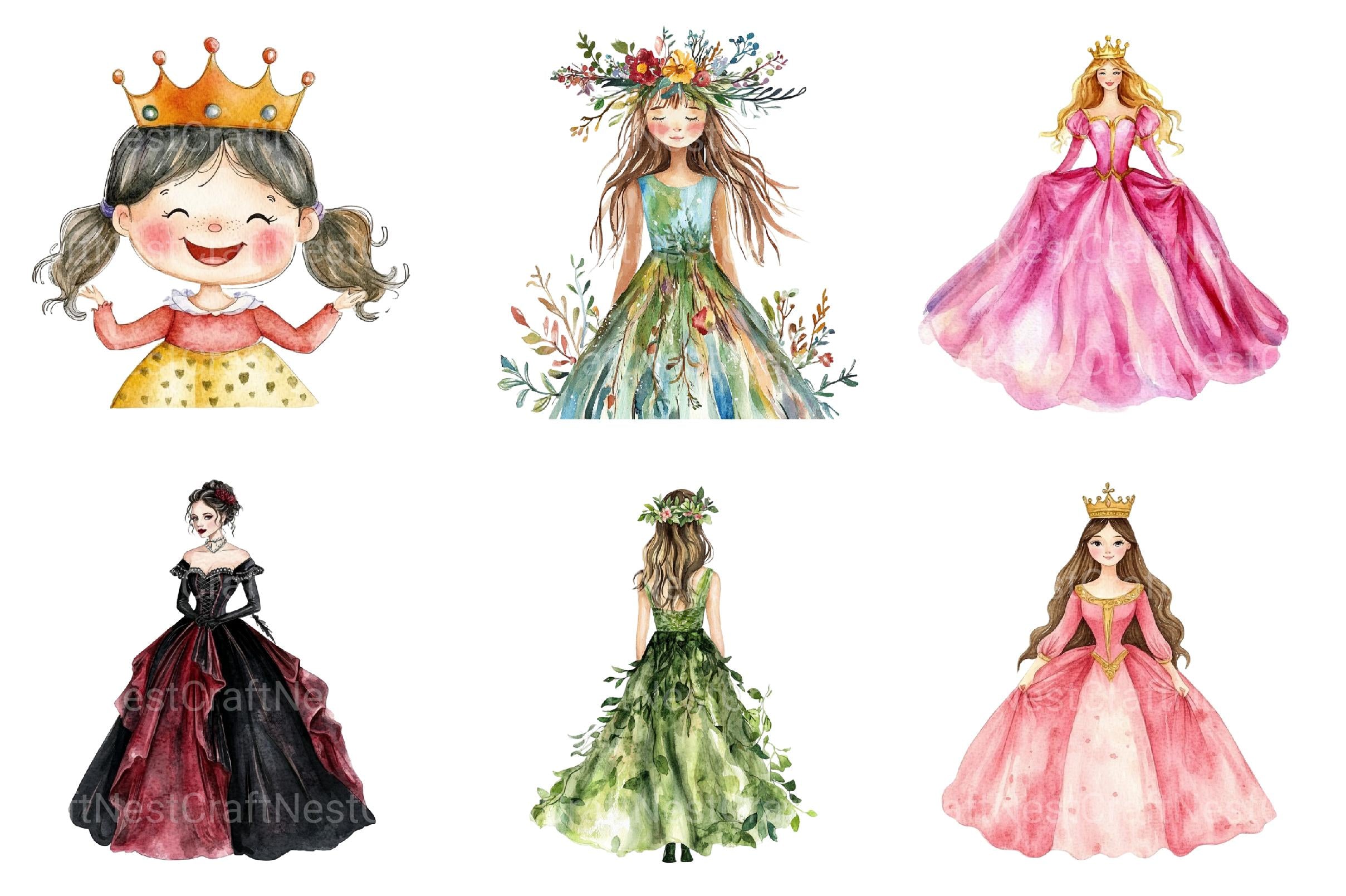 Princess Clipart - CraftNest - Digital Crafting and Art