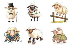 Quirky Funny Sheep Clipart Bundle - CraftNest - Digital Crafting and Art