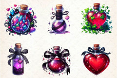 Valentine Gothic Love Potions Clipart Bundle - CraftNest - Digital Crafting and Art