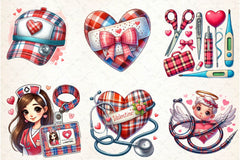 Nurse Valentine Clipart Bundle - CraftNest - Digital Crafting and Art