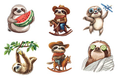 Quirky Funny Sloth Clipart Bundle - CraftNest - Digital Crafting and Art