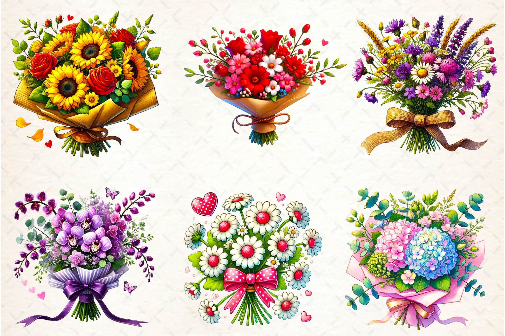 Rose Bouquets Clipart Bundle - CraftNest - Digital Crafting and Art