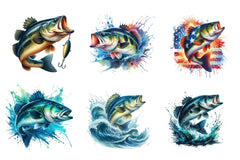 Jumping Bass Fish Clipart Bundle - CraftNest - Digital Crafting and Art