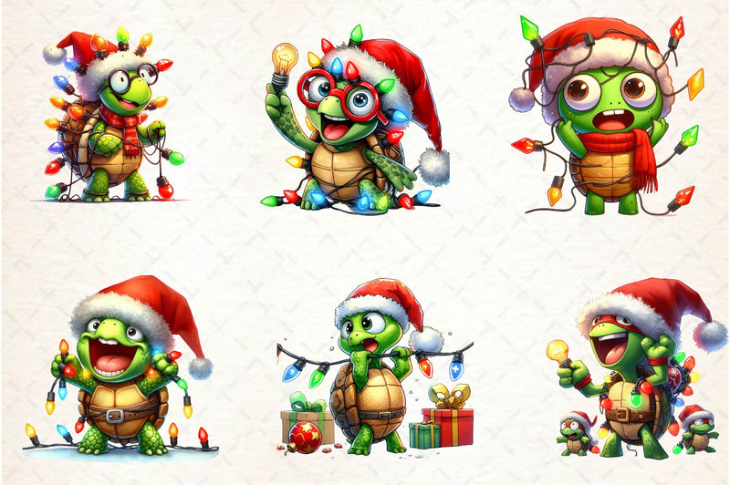 Christmas Funny Turtle Clipart Bundle - CraftNest - Digital Crafting and Art