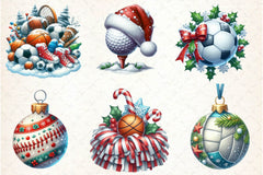 Christmas Sport Balls Clipart Bundle - CraftNest - Digital Crafting and Art