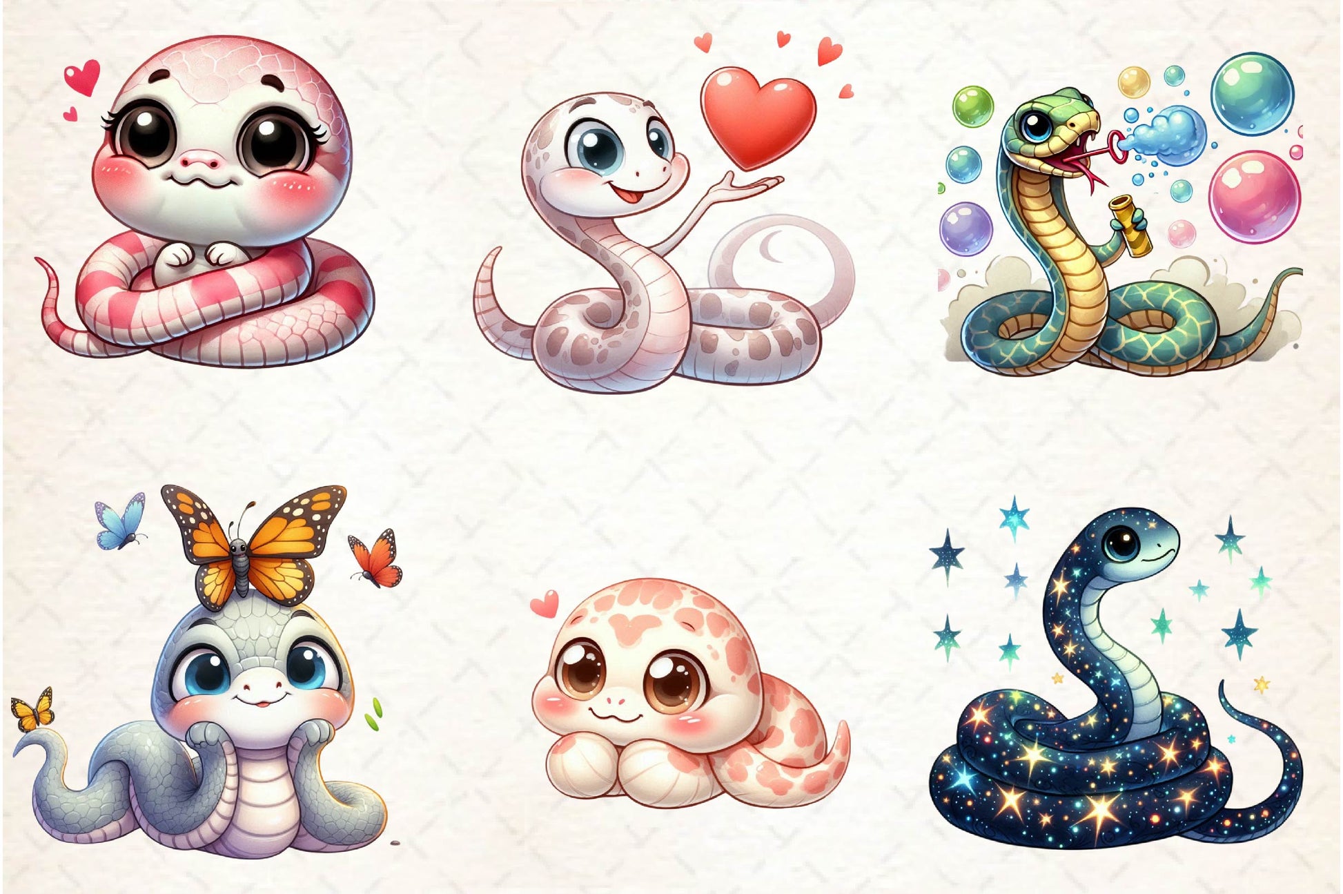 Cute Baby Snake Nursery Art Clipart Bundle - CraftNest - Digital Crafting and Art