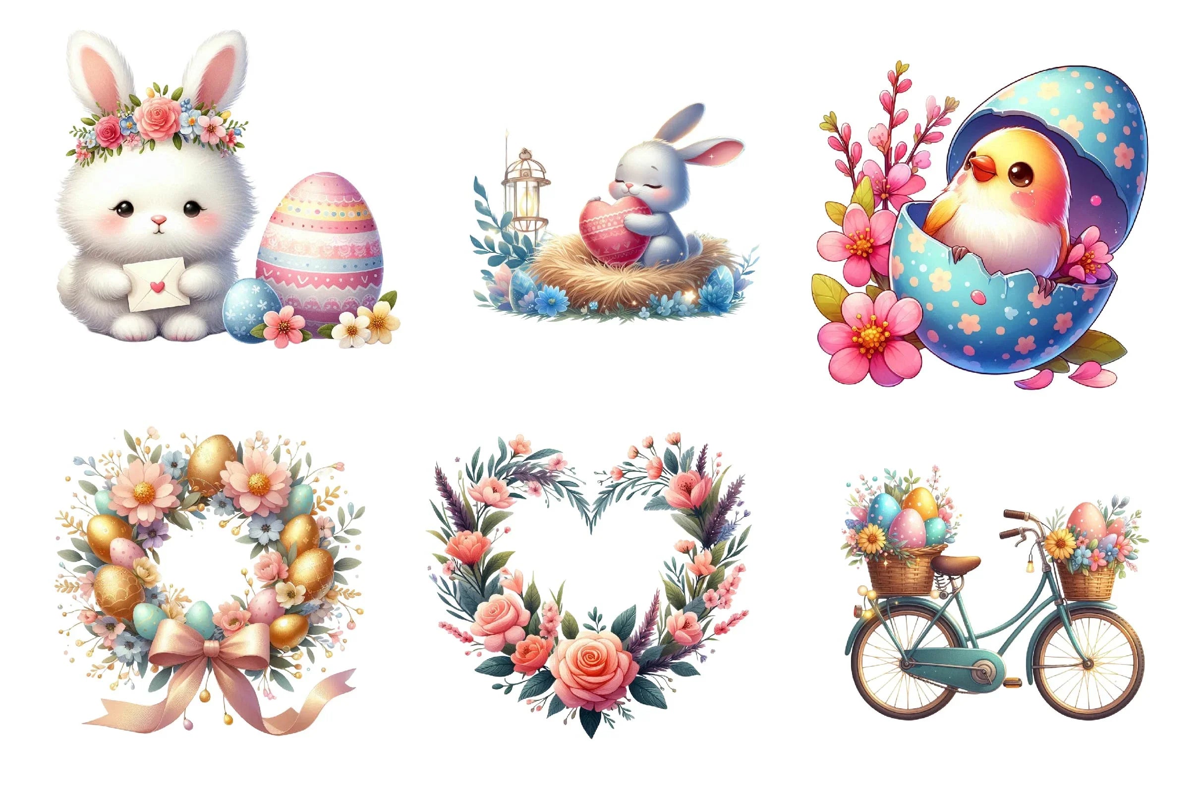 Romantic Easter Clipart Bundle - CraftNest - Digital Crafting and Art