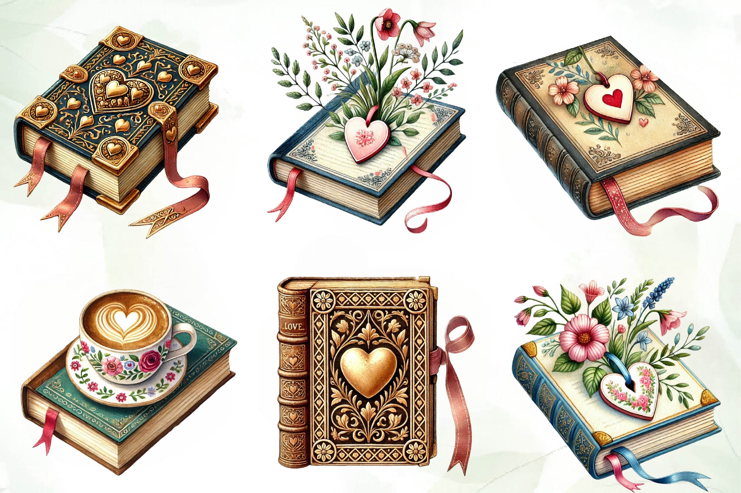 Valentine Bookish Clipart Bundle - CraftNest - Digital Crafting and Art