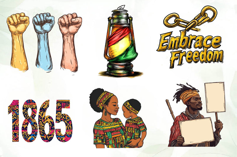 Juneteenth 1865 Black History Month Clipart Bundle - CraftNest - Digital Crafting and Art