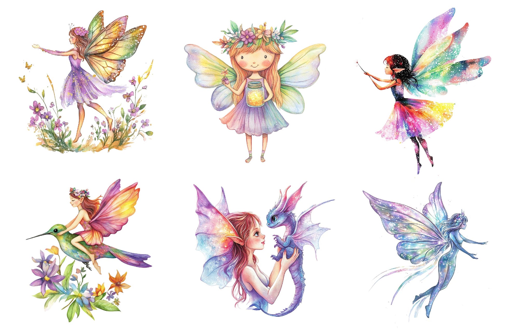 Magical Pastel Fairy Clipart Bundle - CraftNest - Digital Crafting and Art