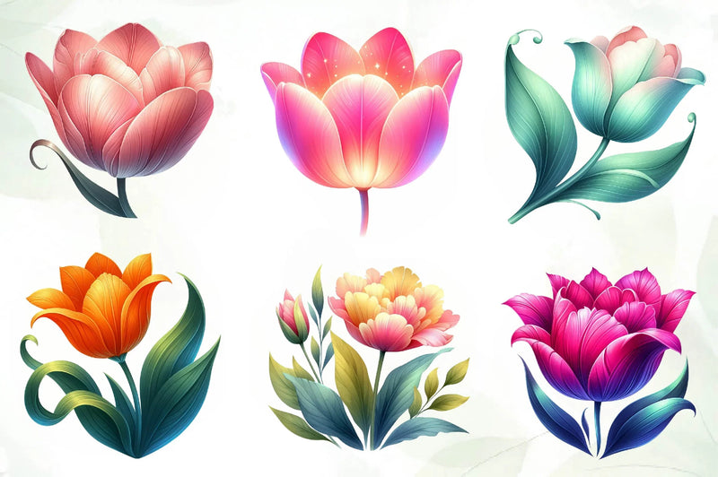 Spring Tulips Clipart Bundle - CraftNest - Digital Crafting and Art