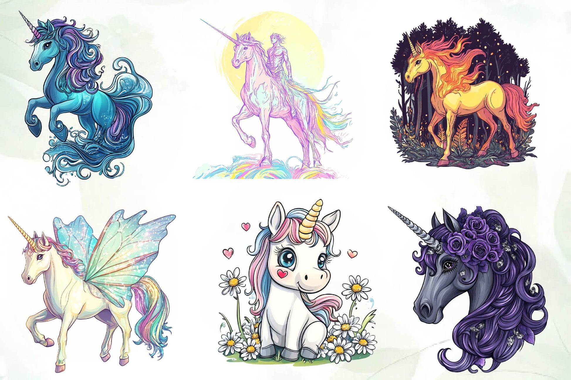 Fantasy Unicorn Clipart Bundle - CraftNest - Digital Crafting and Art
