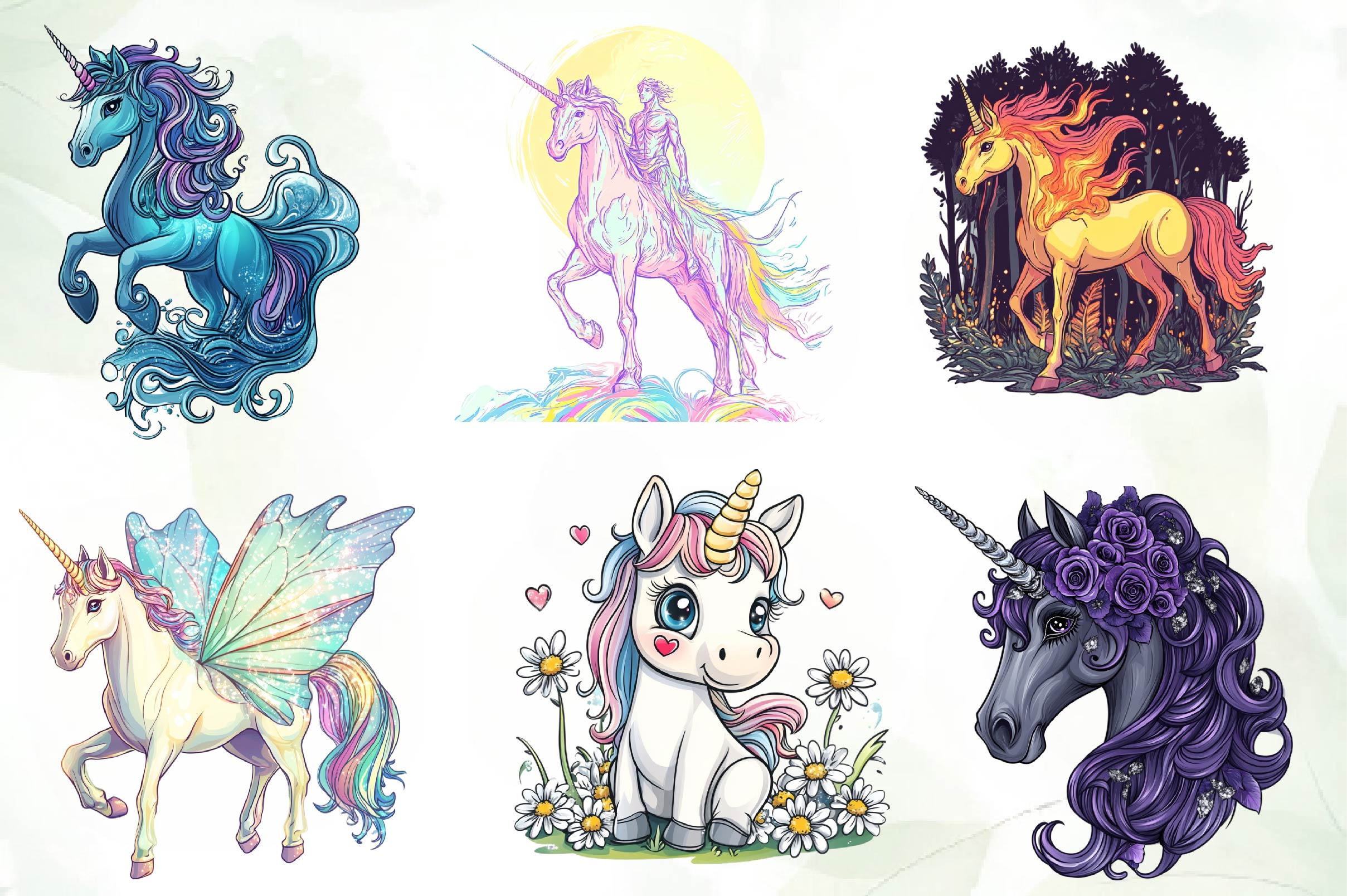 Fantasy Unicorn Clipart Bundle - CraftNest - Digital Crafting and Art