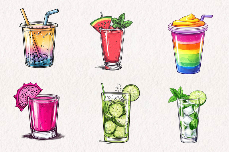 Summer Drink Clipart Bundle - CraftNest - Digital Crafting and Art