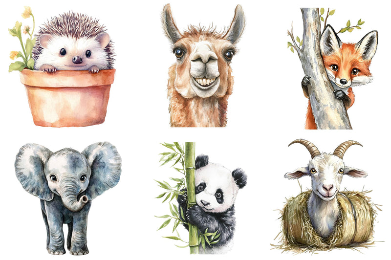 Quirky Animals Peeking Around Corner Clipart Bundle - CraftNest - Digital Crafting and Art