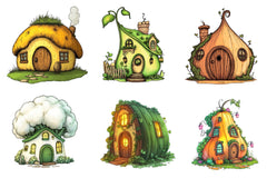 Vegetable Houses Clipart Bundle - CraftNest - Digital Crafting and Art