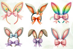 Easter Bunny Ear Coquette Bow Clipart Bundle - CraftNest - Digital Crafting and Art