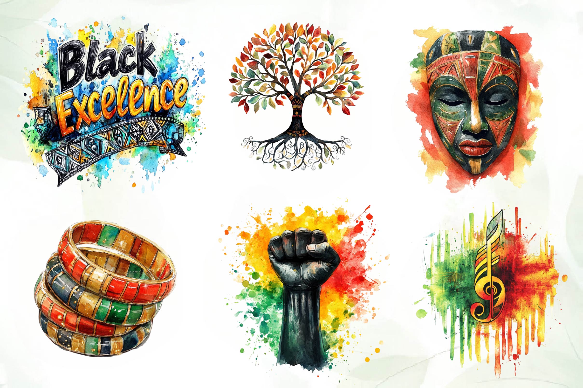 Black Month Clipart Bundle - CraftNest - Digital Crafting and Art