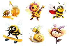 Quirky Funny Bee Clipart Bundle - CraftNest - Digital Crafting and Art