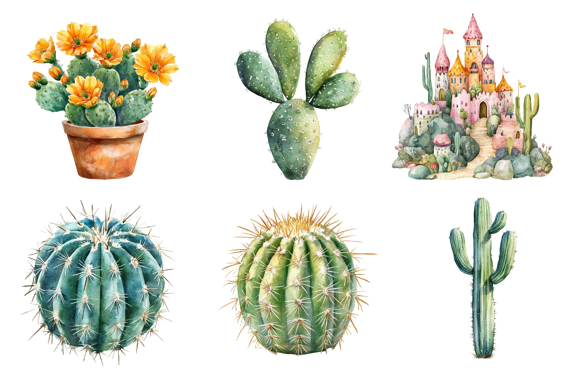 Summer Cactus Clipart Bundle - CraftNest - Digital Crafting and Art
