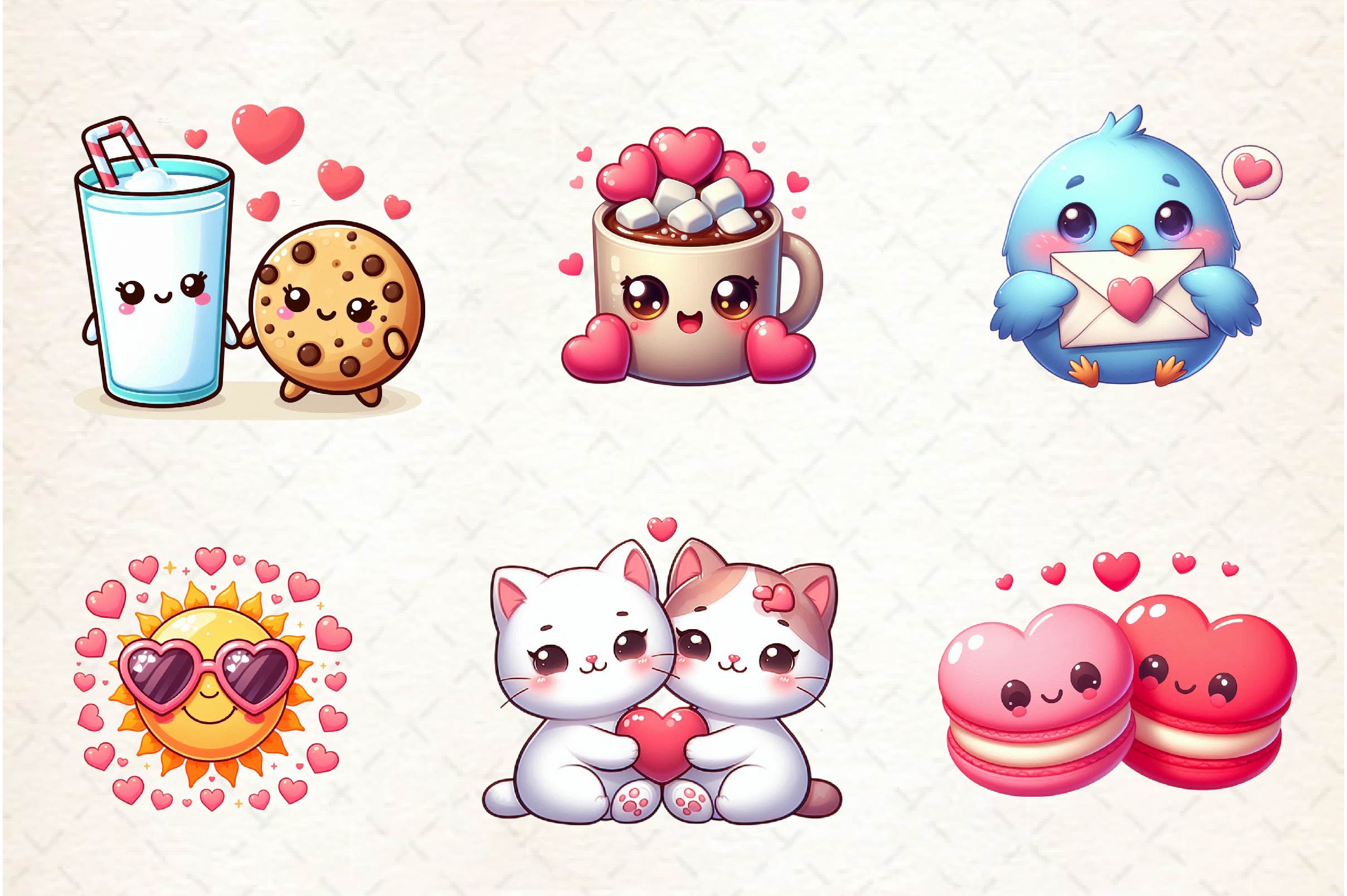 Kawaii Valentine's Day Clipart Bundle - CraftNest - Digital Crafting and Art