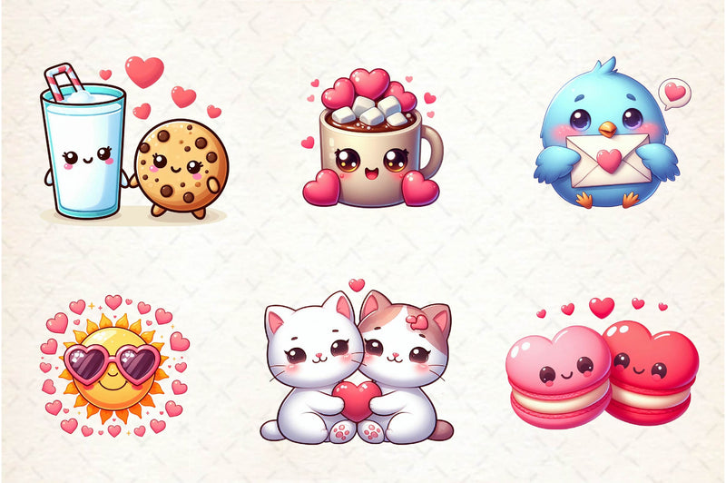 Kawaii Valentine's Day Clipart Bundle - CraftNest - Digital Crafting and Art