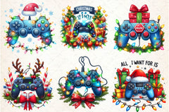 Christmas Gaming Controllers Clipart Bundle - CraftNest - Digital Crafting and Art