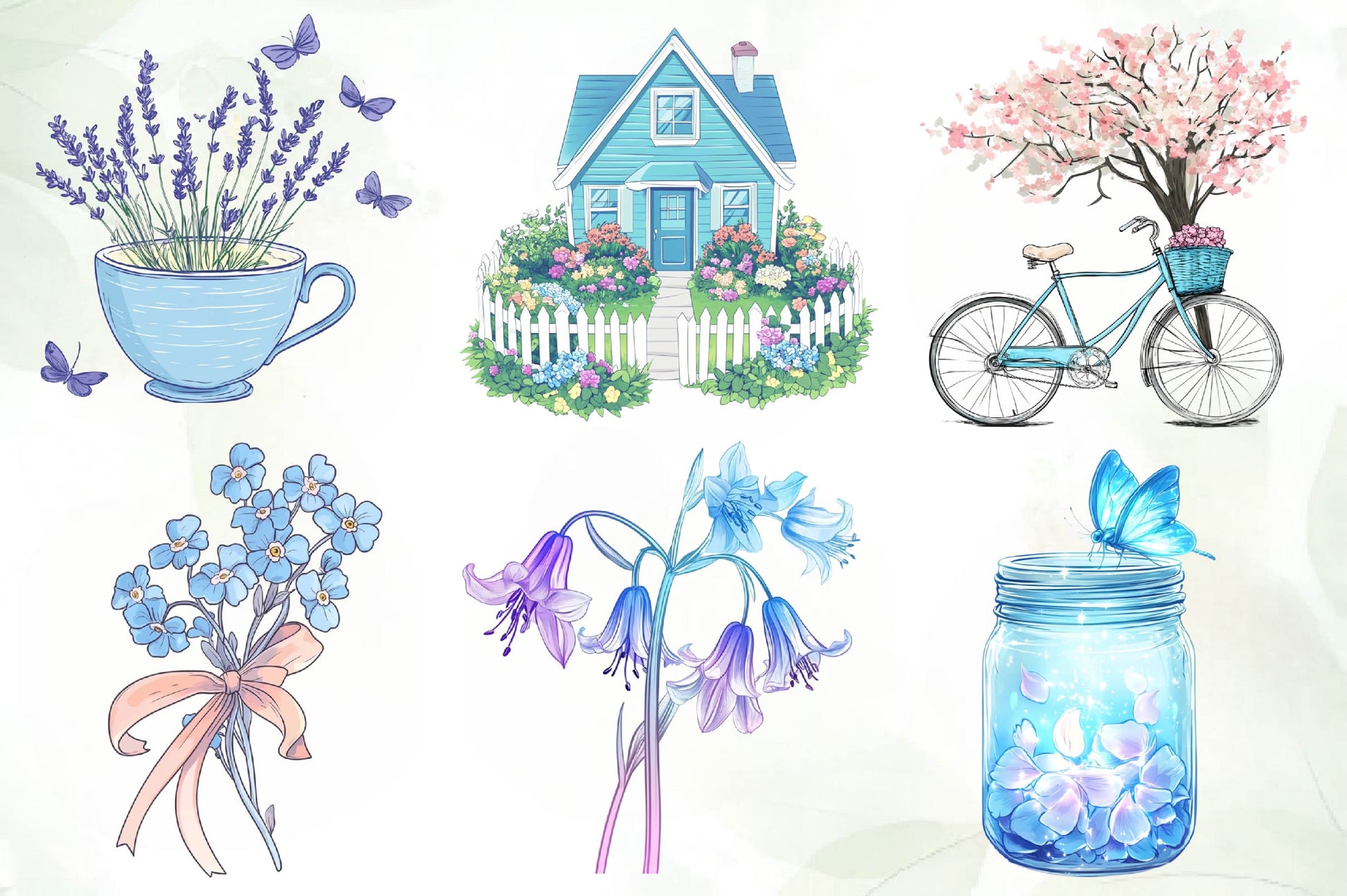 Blue Spring Season Clipart Bundle - CraftNest - Digital Crafting and Art