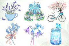 Blue Spring Season Clipart Bundle - CraftNest - Digital Crafting and Art
