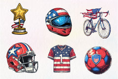 Patriotic Sports Elements Clipart Bundle - CraftNest - Digital Crafting and Art